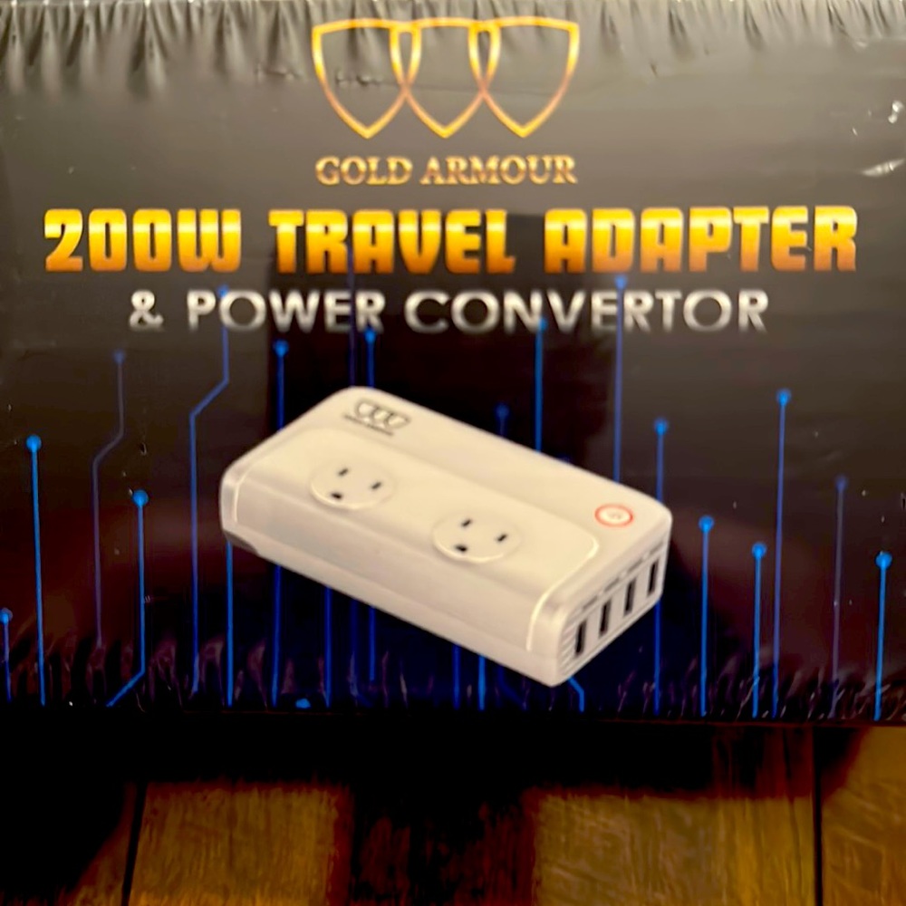 New Gold Armour 200 w Travel Adapter & Power Converter